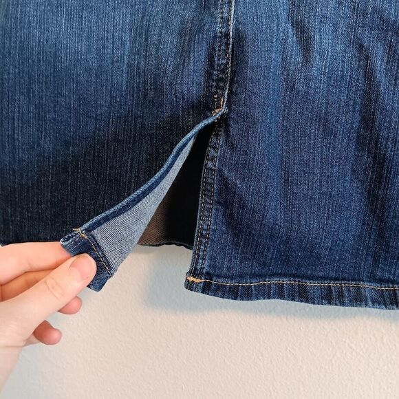 Banana Republic Button Fly Denim Skirt Pockets Women's 29/8 Petite - Picture 5 of 5